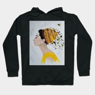 Bee Hive Textured Portrait with Daisys Hoodie